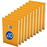 Oxford - Block-notes a quadretti piccoli da 5 mm, 80 pagine, 11 x 17 cm, colore: Arancione (Confezione da 10)