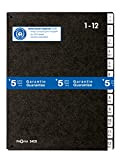 Pagna, quaderno classificatore, Classic (cartellina per leggio, 12 scomparti, 1 – 12/Gen-Dic) nero