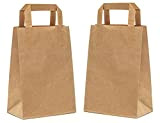 PAKNOR® 50 Shopper in Kraft - 18 x 23 x 8,5 cm, sacchetti di carta marrone con manici, sacchetti da ...
