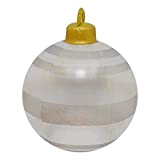 Palla gonfiabile di Natale 23,6, decorazione natalizia per esterni, con altalena interna gonfiabile, telaio per adulti (B, argento, taglia unica)