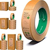 Pandabode™ - Nastro da imballaggio 1/3/6/12 (larghezza piccola), in carta kraft marrone, resistente, appiccicosa, riciclabile, ecologico per imballaggio, spostamento e ...