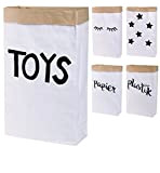 Paper Bag - Sacco di carta rettangolare, in carta kraft, colore: marrone/bianco Giocattoli.