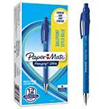 Paper Mate Flexgrip Ultra Penna a Sfera a Scatto, Punta Media (1 mm), Blu, Confezione da 12