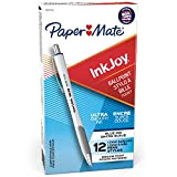 Paper Mate InkJoy 700RT Retractable Ballpoint Pens, Medium Point, White Barrel, Blue Ink, Box of 12 (1951346)