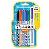 Paper Mate InkJoy Wrap penne a sfera, punta media retrattile, colori assortiti, confezione da 8