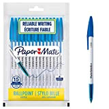 Paper Mate O45 Penne a Sfera, Punta Sottile 0.7 mm, Inchiostro Blu, Blu, 15 Pezzi