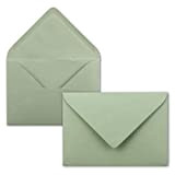 Paper24 - 75 buste per lettere, formato B6, 17,5 x 12,5 cm, colore verde eucalipto, con chiusura a linguetta appuntita, ...