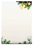 Paperandpicture.de - Carta da lettera, motivo natalizio (ramo d'abete), carta di alta qualità da 100 g, 100 fogli
