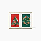 Paperchase Luxe - Biglietti natalizi con ghirlanda di fiori, confezione da 8
