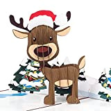 papercrush® Biglietto pop-up natalizio con renna – divertente biglietto di Natale 3D come regalo in denaro per bambini, dolce biglietto ...