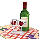 papercrush® Biglietto pop-up per vino – biglietto di compleanno 3D con bottiglia di vino, buono per degustazione di vini