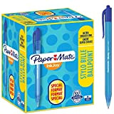 Papermate InkJoy 100 Penna a Sfera a Scatto, Punta Media da 1.0 mm, Confezione da 100, Blu