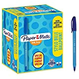 Papermate S0977420 Inkjoy 100 Cap Penna a Sfera con Cappuccio e Punta Media da 1.0 mm, Scatola da 100, Blu