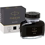 PARKER flacone di inchiostro liquido Quink per penna stilografica, 57 ml, con confezione, nero