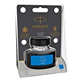 PARKER flacone di inchiostro liquido Quink per penna stilografica, 57 ml, confezione in blister, blu lavabile