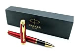Parker IM Premium Limited Edition - Penna roller Vivacious Red Lacquer con finiture dorate, inchiostro nero, confezione regalo