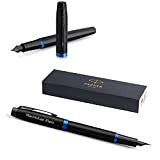 Parker IM Vibrant Rings - Penna stilografica con incisione | penna premium | confezione regalo | pantrone blu | elegante ...