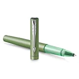 Parker penna roller Vector XL | Laccatura verde metallizzato su ottone | Punta sottile con ricarica di inchiostro nero | ...