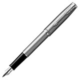 PARKER Sonnet Essentiel fountain pen, Stainless Steel, chrom trims, Medium nib, Gift boxed