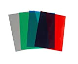 Pavo - Pellicola trasparente per rilegatura, in PVC, A4, 200 mic, grigio/rosso/blu/verde