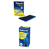 Pelikan 331017 Cuscinetto Inchiostrato, per Timbri, Colore Blu e Metallo, 70 x 110 mm, Dimensione Medium/Medio+ Inchiostro per Timbri a ...