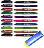 Penna a inchiostro Pilot Frixion 07 confezione da 10 colori assortiti | con gomma originale Frixion in blu