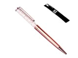 Penna a sfera di qualità con cristalli Swarovski - Refill e Pouch Pouch inclusi (Pietre chiare oro rosa)