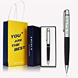 Penna a sfera personalizzabile, con confezione regalo, splendida penna di lusso con pelle PU, incisione del tuo messaggio, nome sulla ...