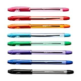Penna a sfera retrattile, punta media (1,0 mm), colori assortiti, confezione da 8