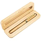Penna a Sfera Set di Penne in Bambù con Confezione Regalo in Legno Ecologico Penne a Scatto per Scuola e ...