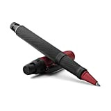 Penna Roller Colibri Ascari-Rosso e Nero opaco - finitura zigrinata-Penna di lusso-Clip a molla -Viene fornita in una elegante confezione ...