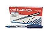 Penna rollerball UB-150 Eye Micro, inchiostro blu Uni-ball Super Ink, pennino da 0,5 mm, scatola da 12 pezzi