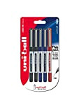 Penna rollerball UB-150 Eye Micro, inchiostro nero/blu/rosso Uni-ball Super Ink, pennino da 0,5 mm, confezione da 5 pezzi