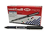 Penna rollerball UB-150 Eye Micro, inchiostro nero Uni-ball Super Ink, pennino da 0,5 mm, scatola da 12 pezzi