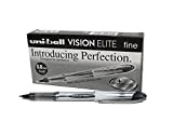 Penna rollerball UB-200 Vision Elite Medium, inchiostro nero Uni-ball Super Ink, a prova di manomissione, sfera da 0,8 mm, confezione ...