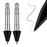 Penna sottile in acciaio inox non usurata, 2 punte di ricambio, accurata penna a controllo fine come pennino liscio compatibile ...