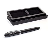 Penna stilografica personalizzata in metallo nero satinato Premium + confezione regalo | Design di un regalo veramente unico | Incisione ...