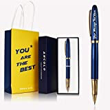 Penna stilografica personalizzata - Penna stilografica ricaricabile di lusso - con scatola della penna 2 cartucce di inchiostro nere extra, ...