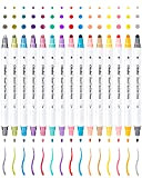 Pennarelli Lavabili, Ohuhu 15 colori Pennarello a punti con doppia punta, Pennarelli metallizzati con inchiostro a base d'acqua per diario, ...