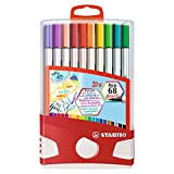 Pennarello Premium con punta a pennello - STABILO Pen 68 brush Colorparade - Astuccio Desk-Set da 20 - con 19 ...