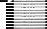 Pennarello Premium con punta a pennello - STABILO Pen 68 brush - Confezione da 10 - Nero