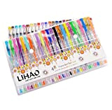 Penne Colorate, LIHAO Kit 48pz Penne Gel per Colorazione, Glitter, Pittura e Disegno