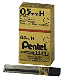 Pentel C505 mine Super Hi-polymer astuccio da 12 mine 0,5 mm H, 12 pezzi