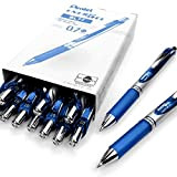 Pentel, EnerGel XM BL77, penna gel retrattile, 0,7 mm, riciclata al 54%, confezione da 12 Blue