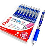 Pentel EnerGel XM BL77 - Penna retrattile a inchiostro gel liquido, 0,7 mm, 52% riciclata, confezione da 9, colore inchiostro: blu