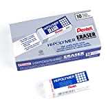Pentel Eraser, blocco Hi-Polymer grande, bianco, confezione da 10 ZEH-10 Erasers (ZEH10PC10)
