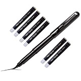 Pentel - Fude - Penna con punta a pennello, tascabile con 6 cartucce, nera, in confezione blister