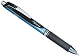 Pentel - Penna a inchiostro Energel, punta 0,5 mm, ricaricabile, con inserti dall’aspetto metallico Nero