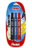 Pentel, pennarello indelebile a sfera N50, colore nero Blister de 3 Black / Blue / Red (Pack of 3)