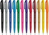 Pentel SES15C Brush Sign Pen pennarello punta fibra flessibile 12 colori ass.ti